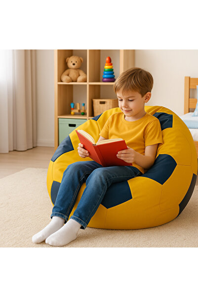 Pufumo SUNİ DERİ ÇOCUK PUF FUTBOL TOPU ARMUT KOLTUK