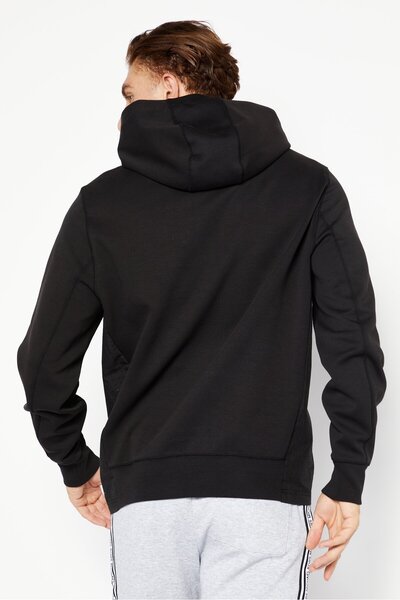 Michael Kors Men Hooded Plain Long Sleeves Sweatshirt, Black