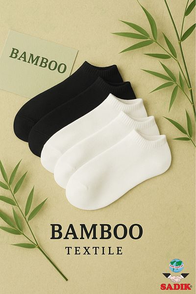 SADIK ÇORAPLARI Bamboo Men's Booties - 12 Pairs White