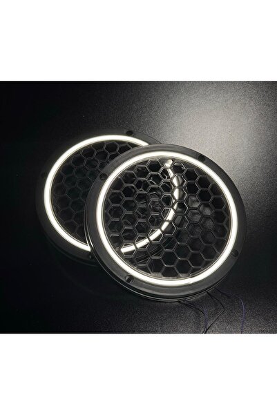 POZART AUDİO SYSTEMS 20cm Beyaz Neon Işıklı Hoparlör ve Midrange Kapağı 1takım (2adet) Vidalanabilir