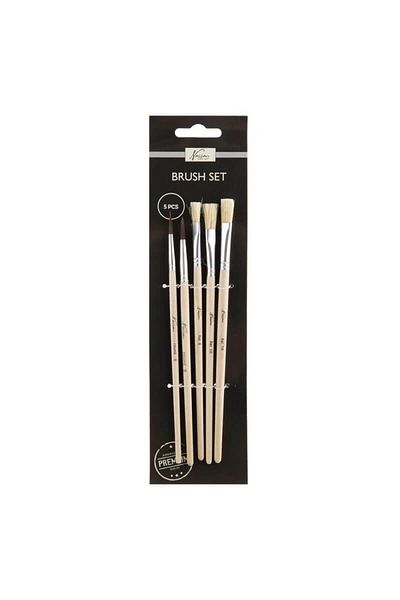 Nassau fine art Set of 5 brushes 3 beveled tip and 2 round tip Nassau Fine Art