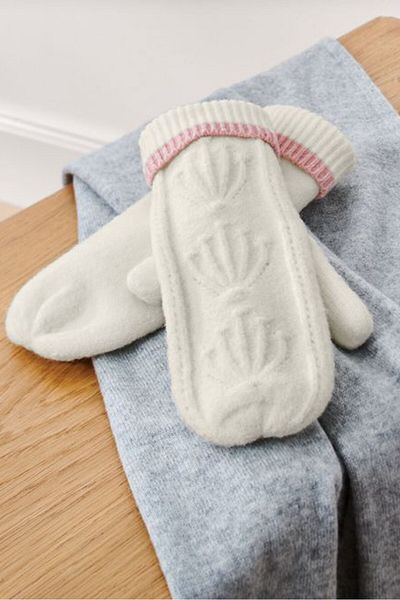 Tchibo Women Knitted Gloves, White
