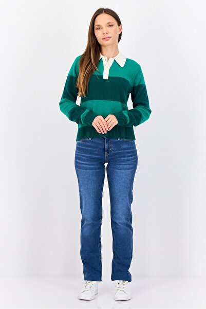 Esprit Women Spread Collar Yarn Died Sweater, Multi-color