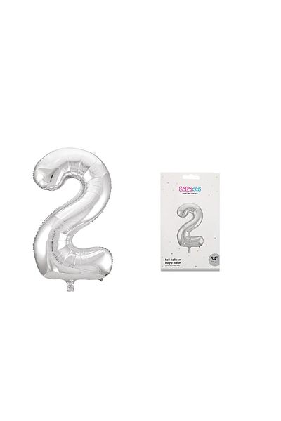 TATLI GÜNLER 34" Foil Balloon Number 2 Silver