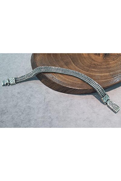 Aykat Gümüş Erkek Bileklik Midyat Hasırı Bileklik Gümüş Künye Bilezik BLK-420