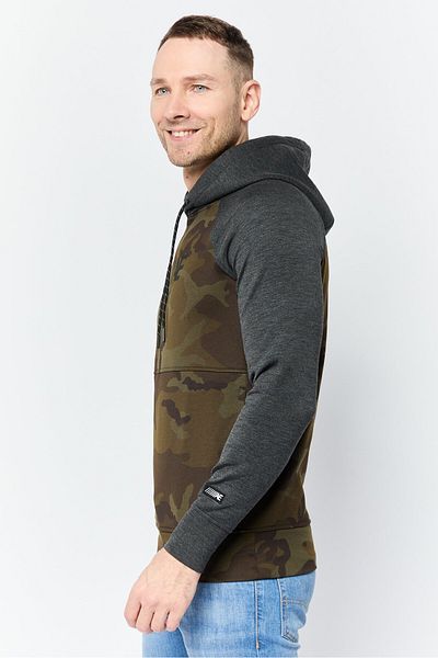 AMERICAN EAGLE Men Graphic Print Long Sleeves Hoodie, Grey