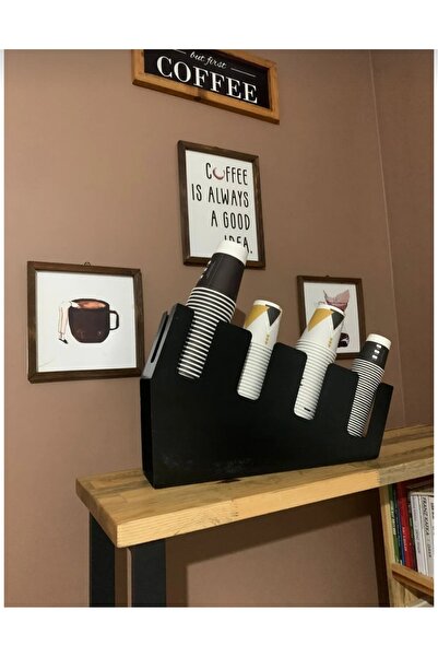 Metallica Concept 4 Bölmeli Karton Plastik Bardak Standı Bardaklık-16 Oz Bard...