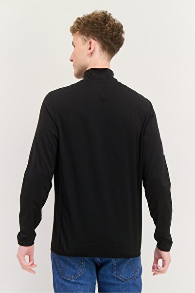 Lyle & Scott Men Mock Neck Long Sleeves Plain Sweatshirt, Black