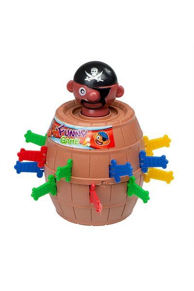 zola Fun game for children, pirate barrel and 16 multicolored swords, made of plastic, 12.5x9x9 cm