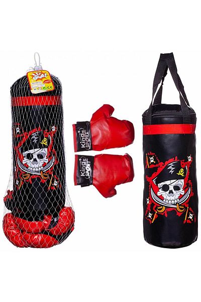ACTION ONE Sac de box cu manusi pentru copii Pirat, 45x14cm