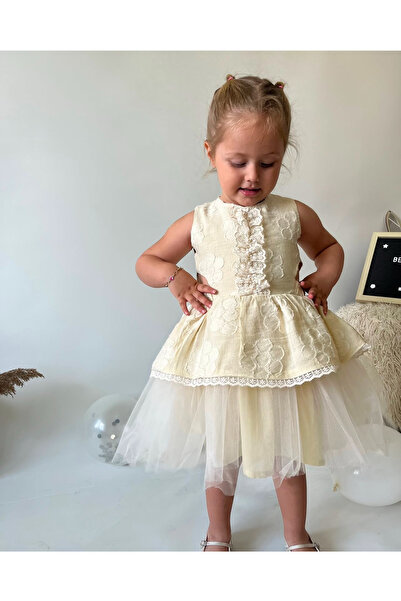 Nipperland فستان زفاف للفتيات، فستان بناتي على الطراز الكريمي، فستان حفلات لل...