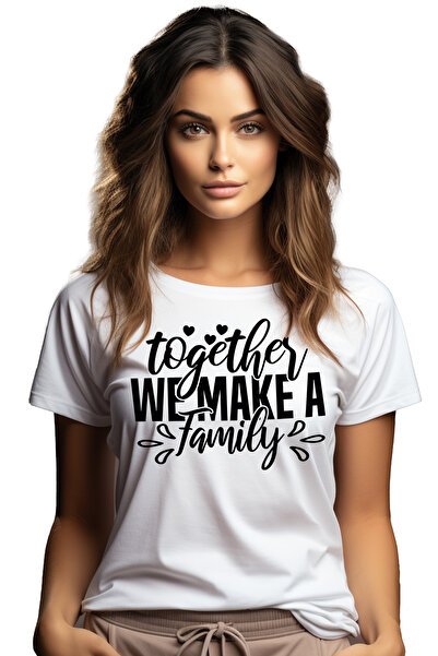 StoryGift Romania Tricou Femei cu mesajul in engleza "Together we make a fami...