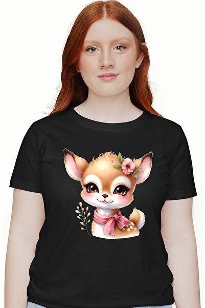 StoryGift Romania Tricou Femei cu o caprioara micuta, ilustratie, copilarie, ...