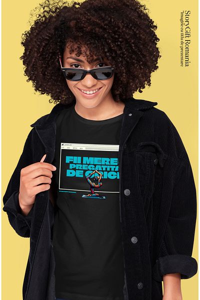 StoryGift Romania Women's T-Shirt Woman Doing Yoga Motivational Always Be Prepared for Anything with imp BLK_XS