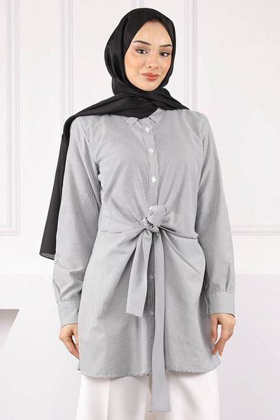 İmajButik Smoked Waist Tie Tunic