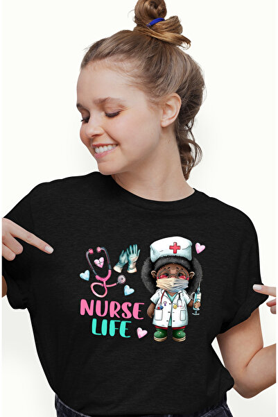 StoryGift Romania Tricou Femei cu mesajul "Nurse life", profesie, ilustratie,...