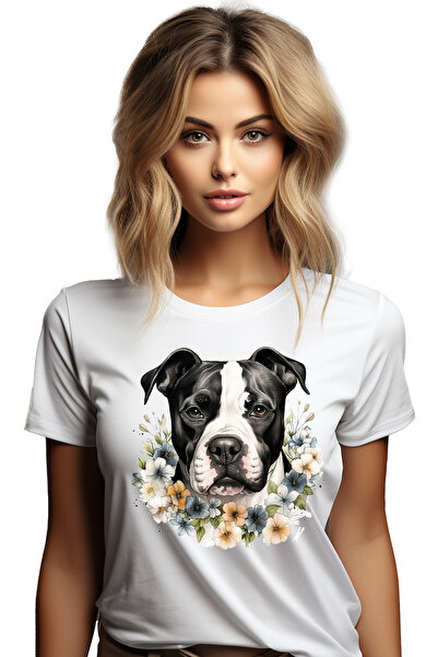 StoryGift Romania Tricou Femei cu un caine Boxer, serios, putin trist, ilustr...