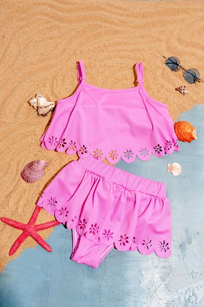 Minipodyum Set de bikini cu flori Brode pentru fete