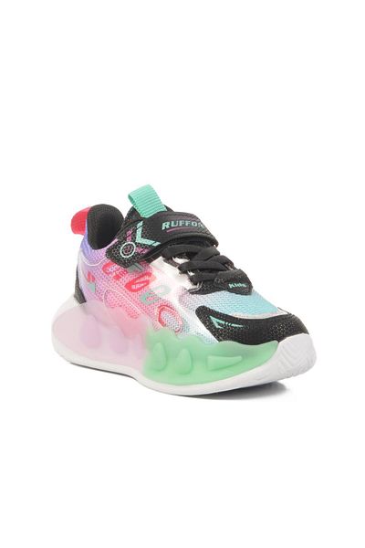 WALKWAY Black-Fuchsia Kids Sneakers Ruffon 2480 P