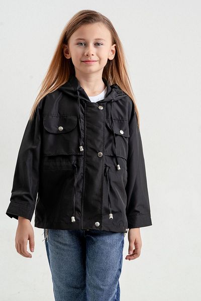 HAUSEkids Dream Alice Water Repellent Girl's Raincoat-Black