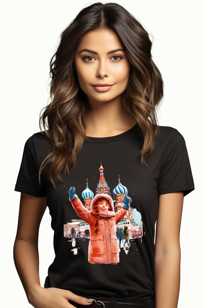StoryGift Romania Tricou Femei cu o fata vesela, calatorie, ilustratie, biser...