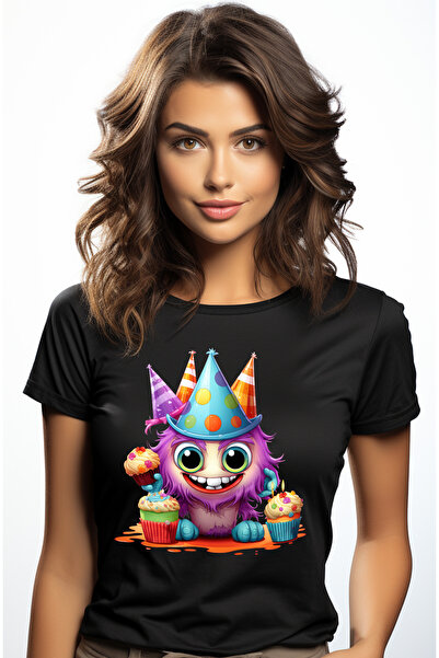 StoryGift Romania Tricou Femei cu o creatura paroasa, ilustratie, aniversare,...