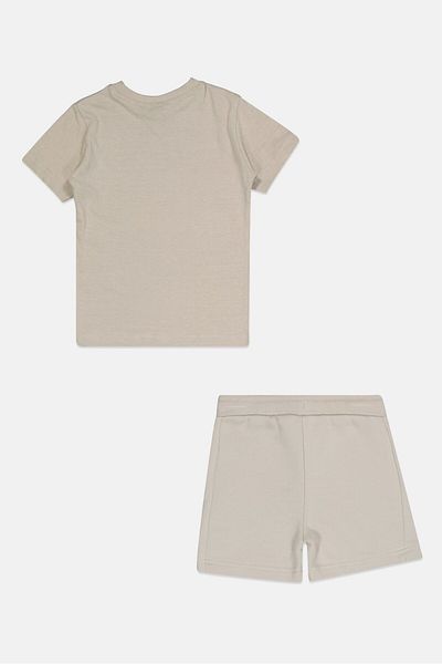 Nicce Toddlers Boy 2 Pieces Brand Logo T-shirt And Short Set, Light Grey
