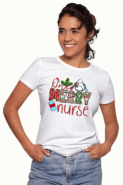 StoryGift Romania Tricou Femei cu mesajul "One Merry Nurse", Craciun fericit,...