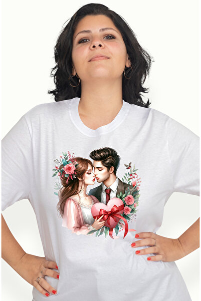 StoryGift Romania Tricou Femei cu o femeie si un barbat, ilustratie, cuplu, i...