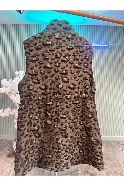 Otto Leopard Pattern Jacquard Vest with Lining