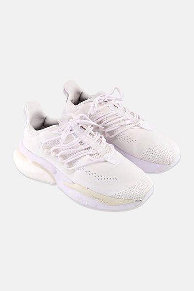 adidas حذاء الجري Alphaboost V1 برباط للرجال، أبيض