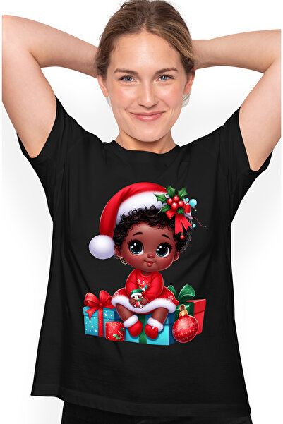 StoryGift Romania Tricou Femei cu o fetita dragalasa care sta pe un cadou, gl...