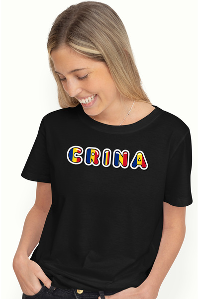 StoryGift Romania Tricou Femei Cu Numele Crina, Romania, Suporter, Steagul Ro...