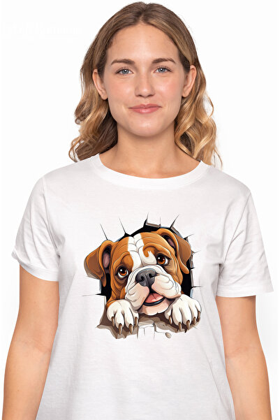 StoryGift Romania Tricou Femei cu Bulldog, caine, animal de companie, ilustra...