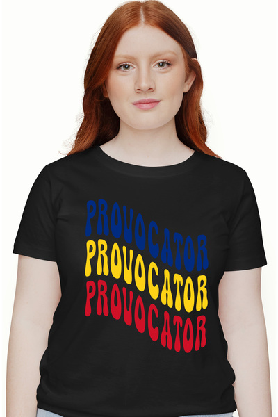 StoryGift Romania Tricou Femei Cuvantul Provocator, in Culorile Steagului Rom...