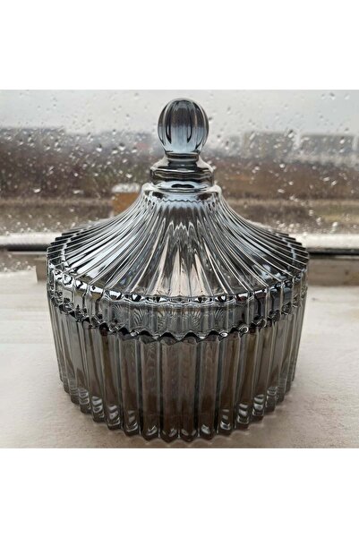 PUFO Large Pufo Style glass candy box with lid, 16 cm