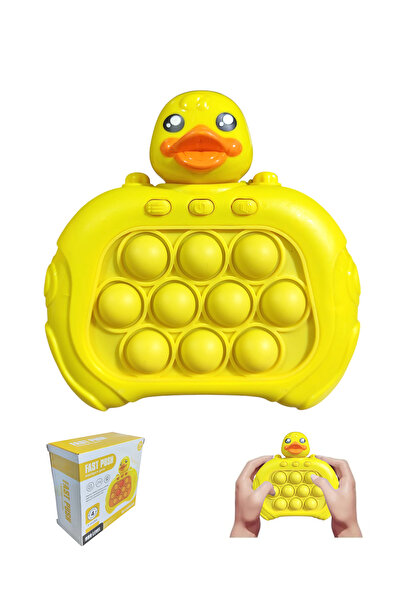 Limmy Popit Makinesi Işıklı Oyun Fast Push Pilli Fidget Kabarcık - Ördek