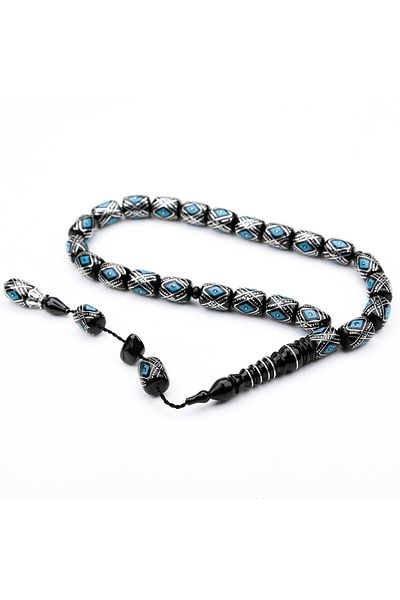 Skygo Oltu Stone Capsule Cut Scorpion Model Enamel Embroidered Rosary