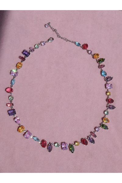 Reorah Collection Royal Gem Necklace-Colored Shaped Pendant with Zircon Stone