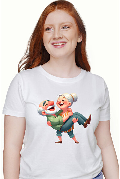 StoryGift Romania Tricou Femei cu o bunicuta care isi tine sotul in brate, il...