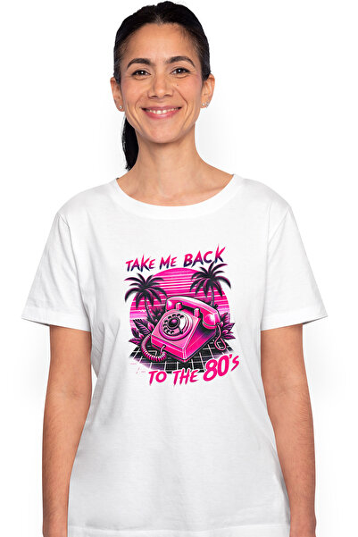 StoryGift Romania Tricou Femei cu mesajul "Take me back to the 80's", ilustra...
