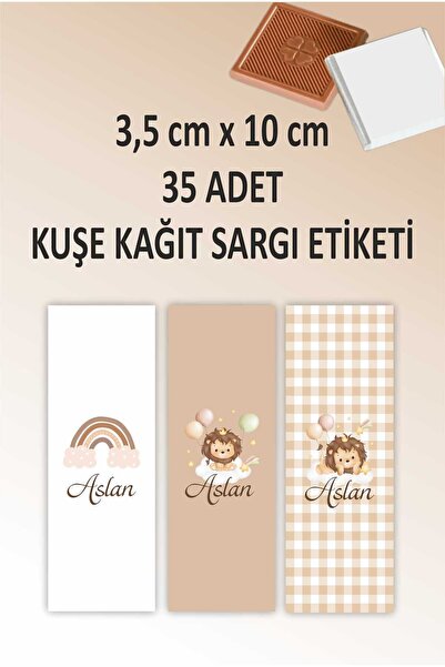 fırsatlar diyarı Aslan Tema - Bebek Madlen Çikolata Sargı Etiketi - 35 Adet