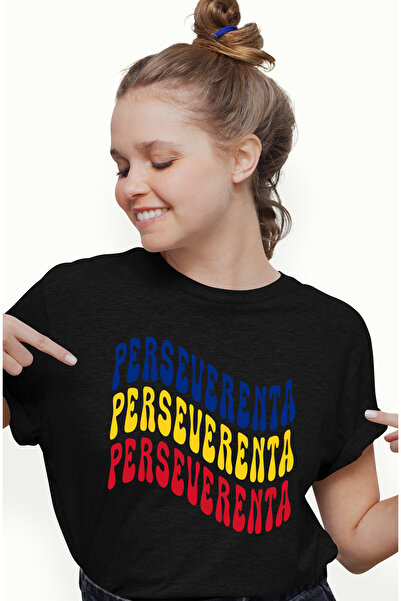 StoryGift Romania Tricou Femei Cuvantul Perseverenta, in Culorile Steagului R...