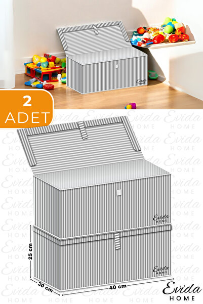 Evida 2Pcs Mini Multi-Purpose Storage Box, Toy Box, Organizer, Box Hurç Gray ...