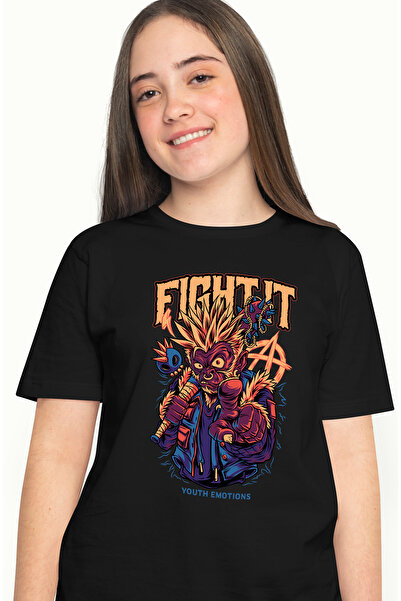 StoryGift Romania Tricou Femei Cu Mesaj In Engleza Fight It, Maimuta, Anarhie...