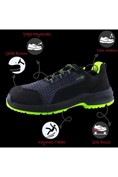 NZB İş Ayakkabısı Çelik Demir Burunlu Nubuk Bağcıklı Sportif Güvenlik İnşaatçı Ayakkabı 47 Numara