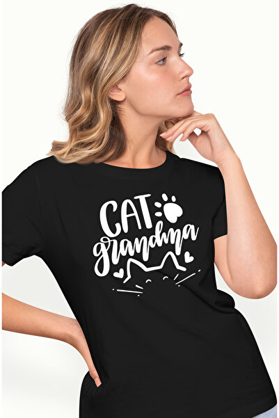 StoryGift Romania Tricou Femei cu inimioare pentru o bunicuta care creste pisici - afectiune cu i BLK_M