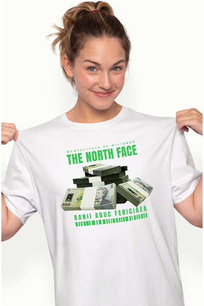 StoryGift Romania Tricou Femei - Banii Aduc Fericirea, Cu Imprimeu Pe Fata, 1...