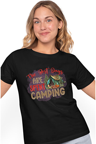 StoryGift Romania Tricou Femei cu mesajul "The best days are spent camping", ...