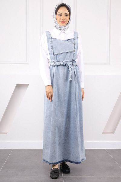 İmajButik Blue Waist Belted Gilet